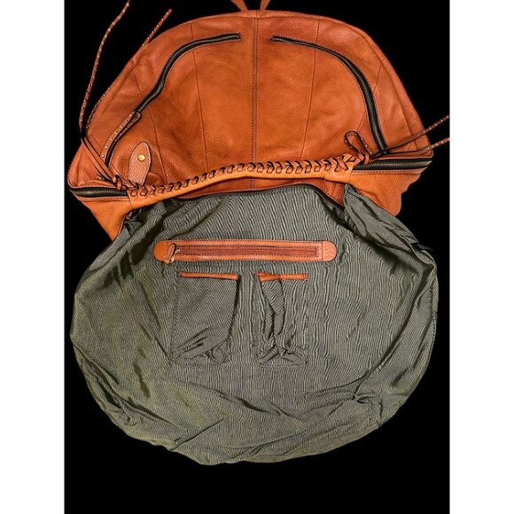 orYANY Jasmine Hobo Congac Pebbled Leather Shoulder Bag Slouchy Studded Tassels - Picture 11 of 12